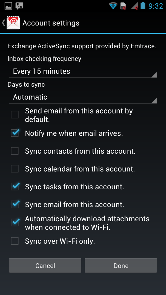 Active Sync Droid Step 5
