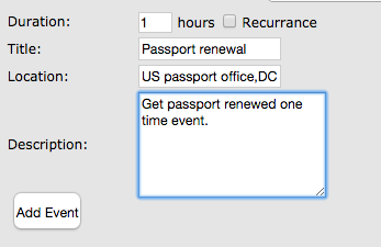 calendar one time event calendar one time event