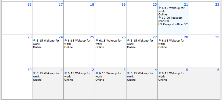 Monthly view Monthly view