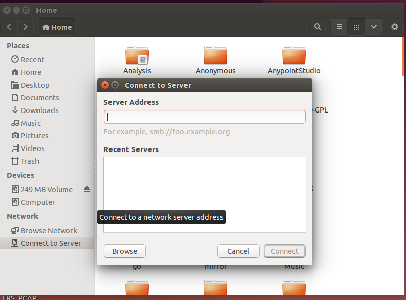 Ubuntu connect to server
